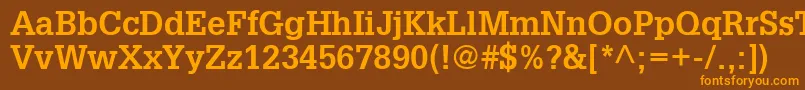 InstallationSsiBold-Schriftart – Orangefarbene Schriften auf braunem Hintergrund