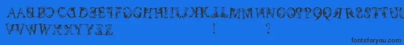 フォントDecember – 黒い文字の青い背景