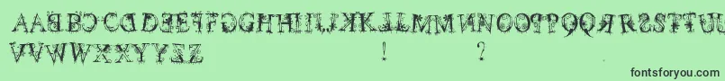 December Font – Black Fonts on Green Background