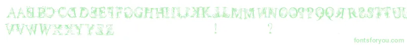 December Font – Green Fonts on White Background