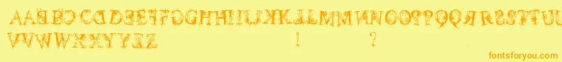 December Font – Orange Fonts on Yellow Background