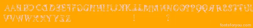 December Font – Pink Fonts on Orange Background