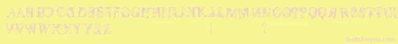 December Font – Pink Fonts on Yellow Background