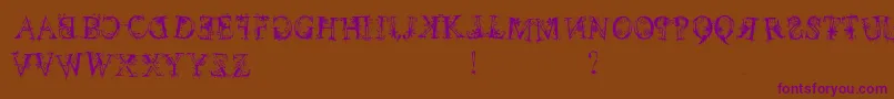 December Font – Purple Fonts on Brown Background