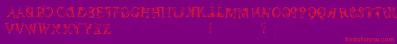 December Font – Red Fonts on Purple Background