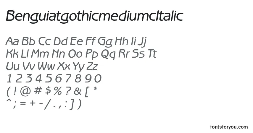 BenguiatgothicmediumcItalic-fontti – aakkoset, numerot, erikoismerkit