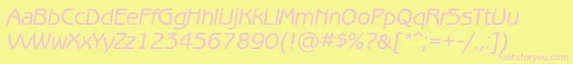 BenguiatgothicmediumcItalic Font – Pink Fonts on Yellow Background