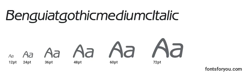 Größen der Schriftart BenguiatgothicmediumcItalic