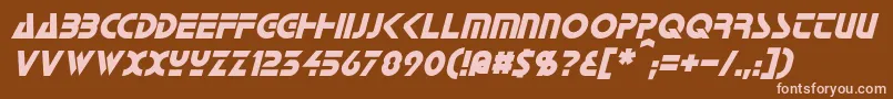 HorizonItalic Font – Pink Fonts on Brown Background