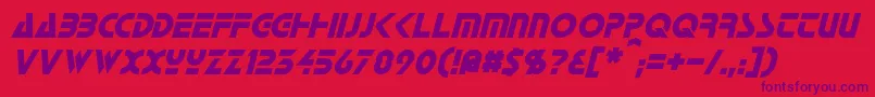 Fonte HorizonItalic – fontes roxas em um fundo vermelho