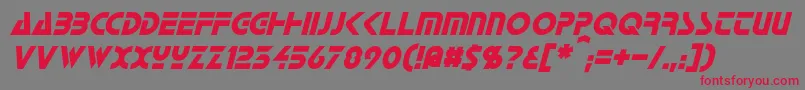 フォントHorizonItalic – 赤い文字の灰色の背景