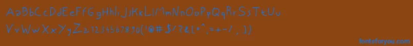 フォントNiscriptFont – 茶色の背景に青い文字