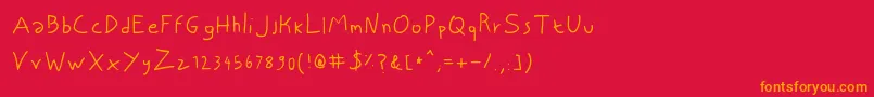 フォントNiscriptFont – 赤い背景にオレンジの文字