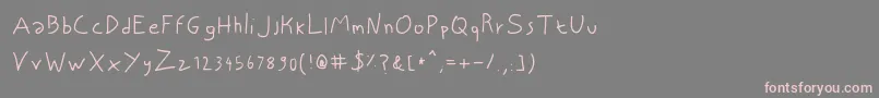 NiscriptFont-fontti – vaaleanpunaiset fontit harmaalla taustalla