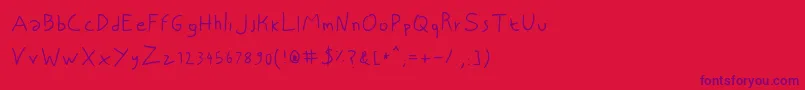 NiscriptFont Font – Purple Fonts on Red Background