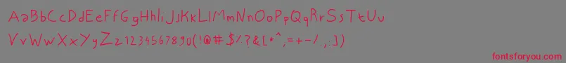 NiscriptFont Font – Red Fonts on Gray Background