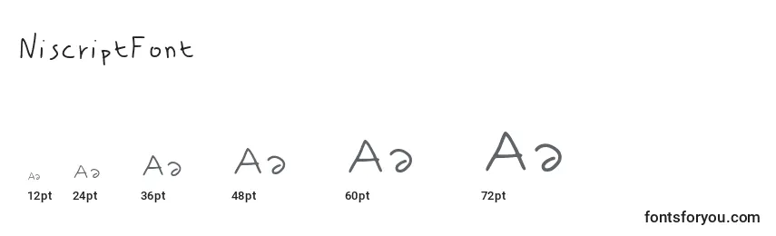 Размеры шрифта NiscriptFont