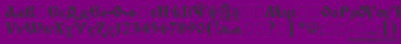 フォントIzhitsac – 紫の背景に黒い文字