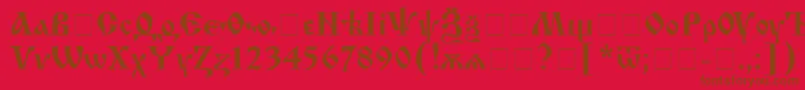 En savoir plus sur la police Izhitsac Police Izhitsac – polices brunes sur fond rouge