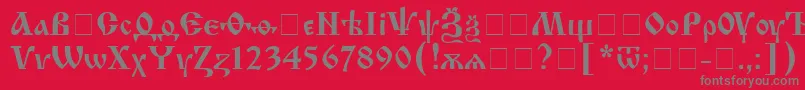 Izhitsac-Schriftart – Graue Schriften auf rotem Hintergrund