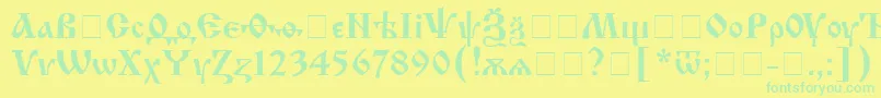 Lisätietoja Izhitsac-fontista Izhitsac-fontti – vihreät fontit keltaisella taustalla