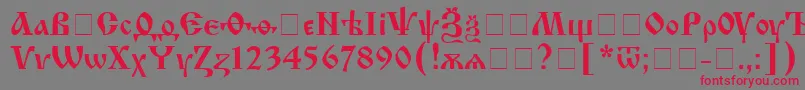 Izhitsac Font – Red Fonts on Gray Background