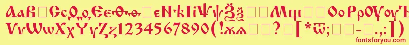 Izhitsac Font – Red Fonts on Yellow Background