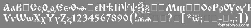 フォントIzhitsac – 灰色の背景に白い文字