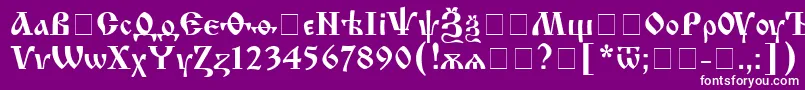 フォントIzhitsac – 紫の背景に白い文字