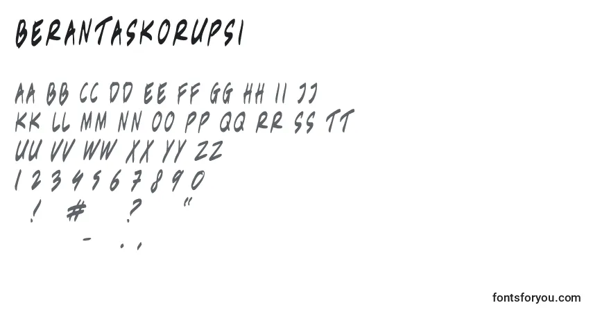 Schriftart BerantasKorupsi – Alphabet, Zahlen, spezielle Symbole