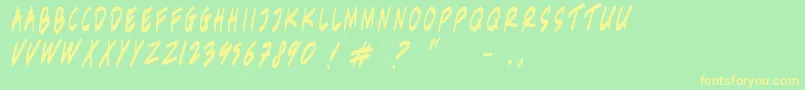 BerantasKorupsi Font – Yellow Fonts on Green Background