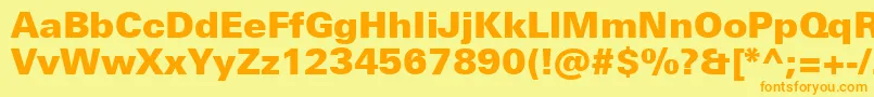 UniversNextProBlack Font – Orange Fonts on Yellow Background