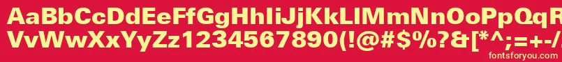 UniversNextProBlack Font – Yellow Fonts on Red Background