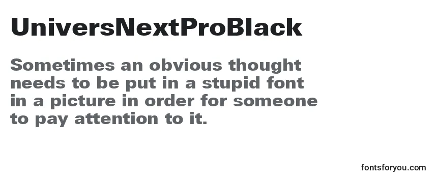 Review of the UniversNextProBlack Font