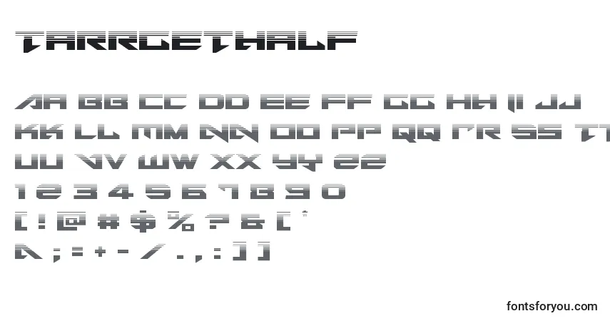 Шрифт Tarrgethalf – алфавит, цифры, специальные символы