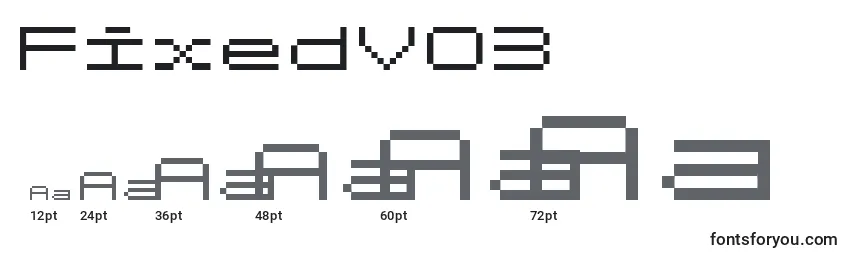 Размеры шрифта FixedV03