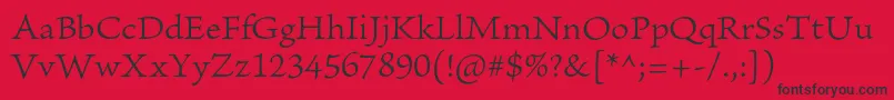 BriosoproLightcapt-Schriftart – Schwarze Schriften auf rotem Hintergrund