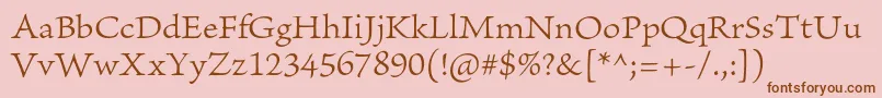 BriosoproLightcapt Font – Brown Fonts on Pink Background
