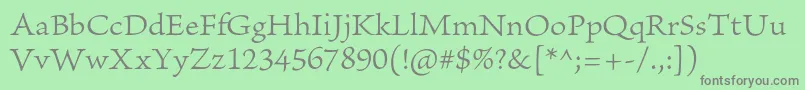 BriosoproLightcapt Font – Gray Fonts on Green Background