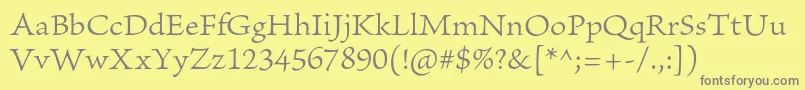BriosoproLightcapt-Schriftart – Graue Schriften auf gelbem Hintergrund