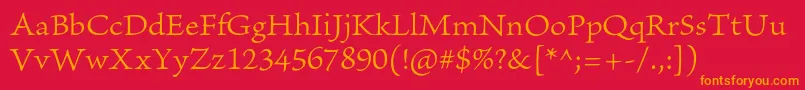 BriosoproLightcapt Font – Orange Fonts on Red Background