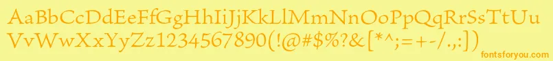 BriosoproLightcapt Font – Orange Fonts on Yellow Background