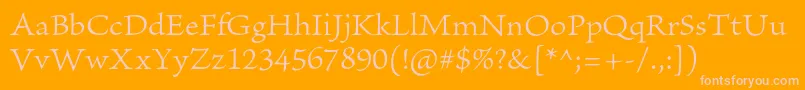 BriosoproLightcapt-Schriftart – Rosa Schriften auf orangefarbenem Hintergrund