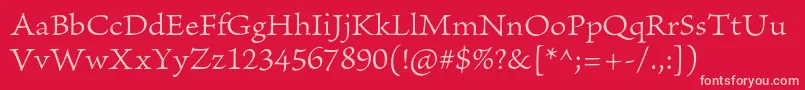 フォントBriosoproLightcapt – 赤い背景にピンクのフォント