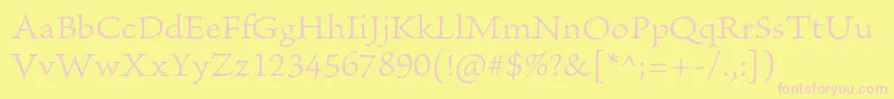 BriosoproLightcapt Font – Pink Fonts on Yellow Background