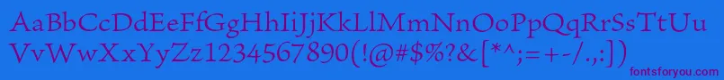 BriosoproLightcapt Font – Purple Fonts on Blue Background