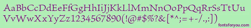 BriosoproLightcapt Font – Purple Fonts on Green Background