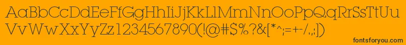 LugaextraExtralight Font – Black Fonts on Orange Background