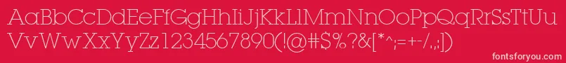 LugaextraExtralight Font – Pink Fonts on Red Background