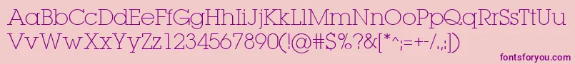 LugaextraExtralight-Schriftart – Violette Schriften auf rosa Hintergrund
